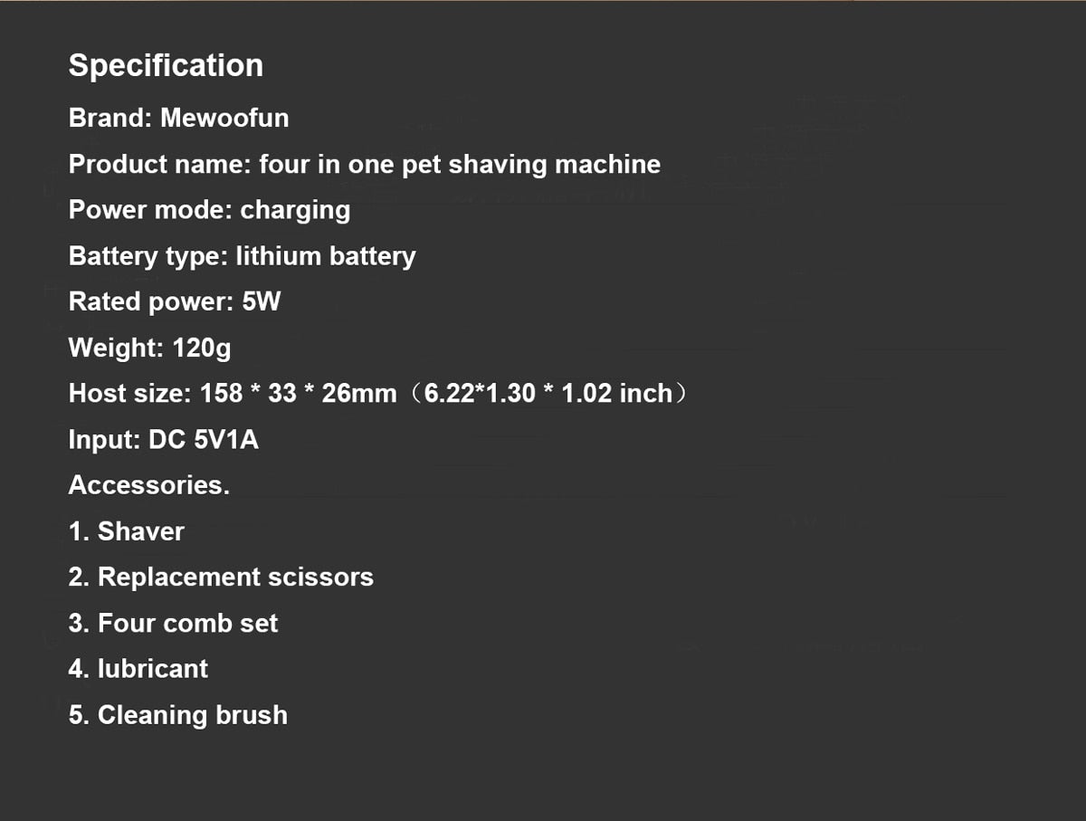 4-in-1 Pet Grooming Set