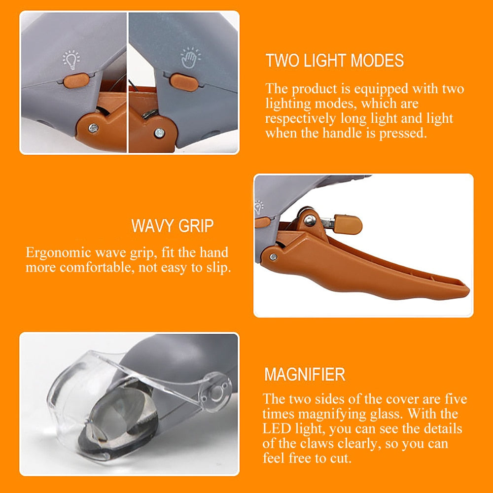Portable Pet Nail Clipper with LED Light