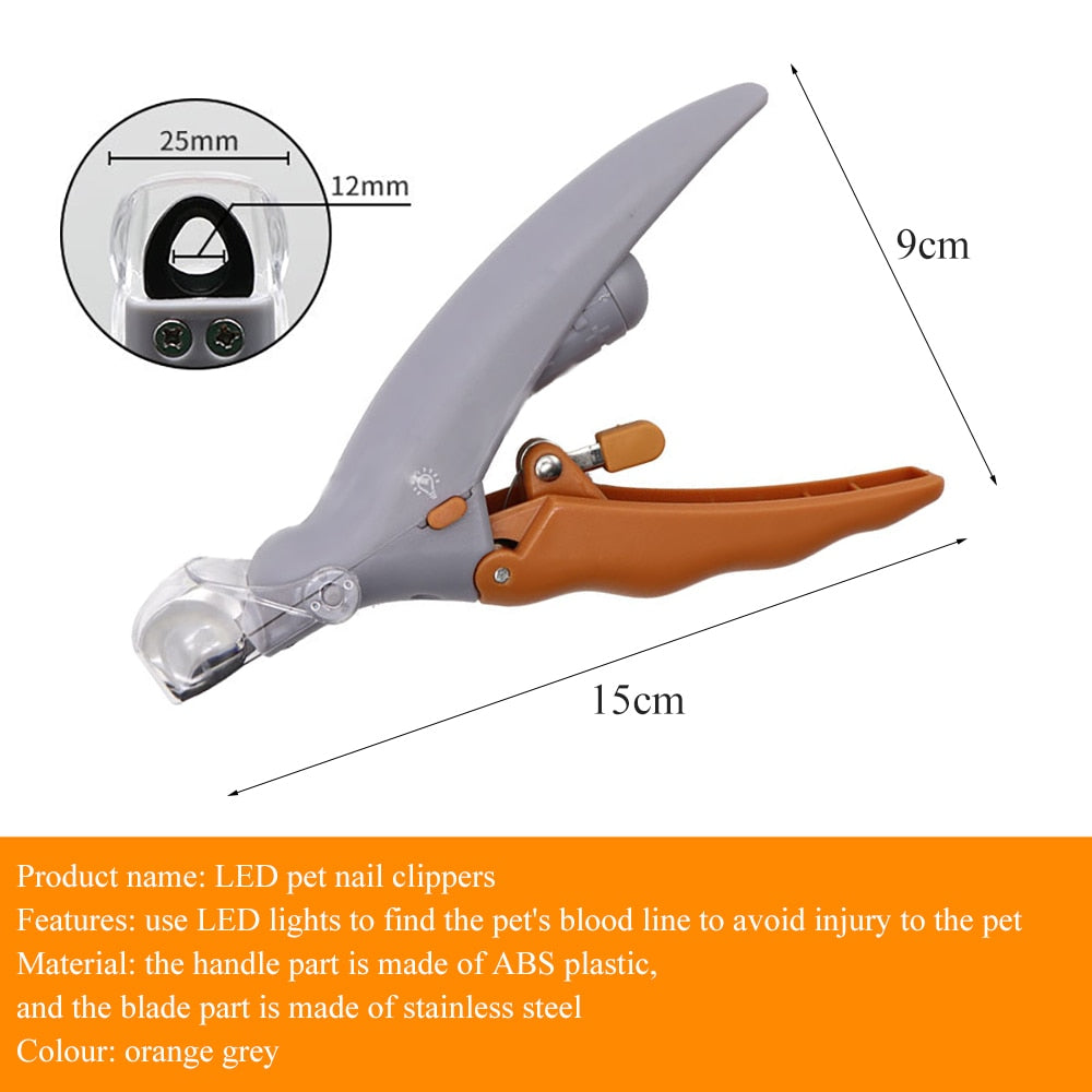Portable Pet Nail Clipper with LED Light