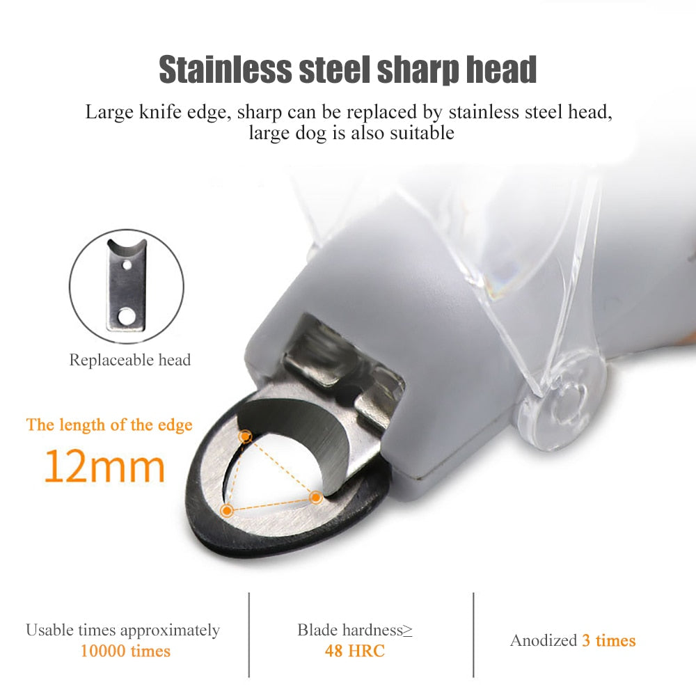 Portable Pet Nail Clipper with LED Light